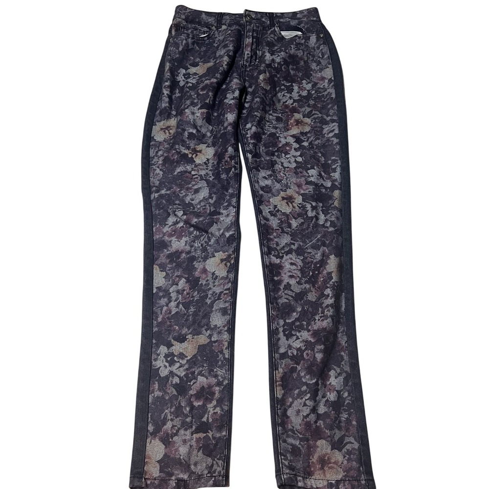 Exocet Women's Jeans Floral Print Dark‎ Wash Size 3 Stretch